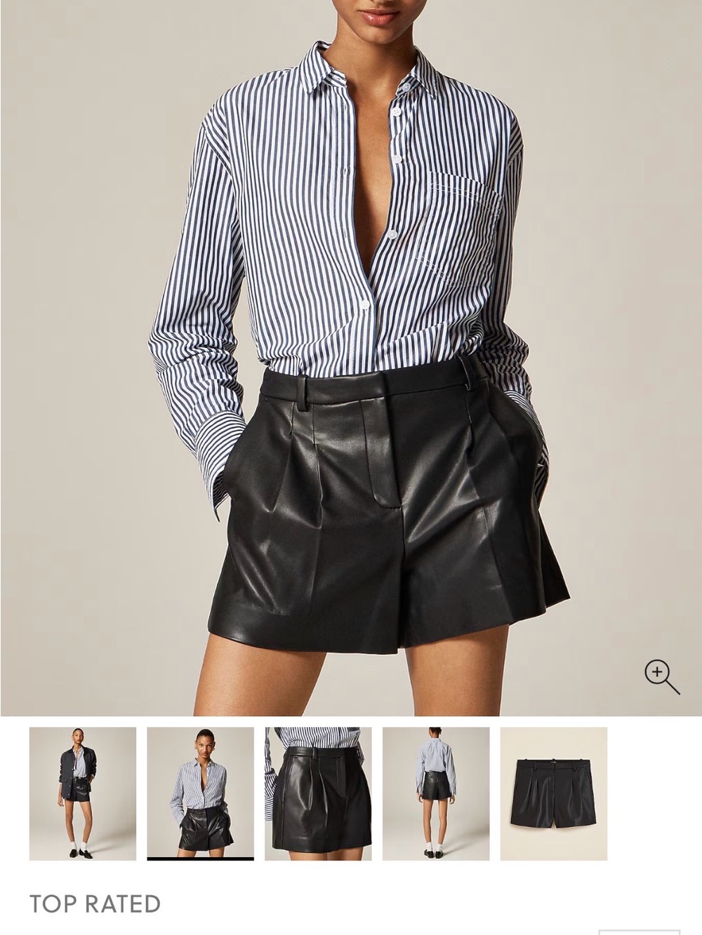 J. Crew Lucia Black High-Waist Faux Leather Pleated Shorts - NWT